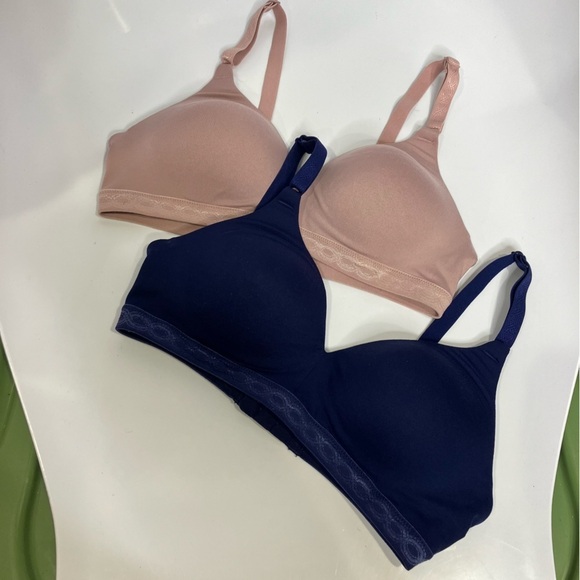 Warners wire free comfort bras set of 2 pink & blue size 34A - Picture 1 of 4